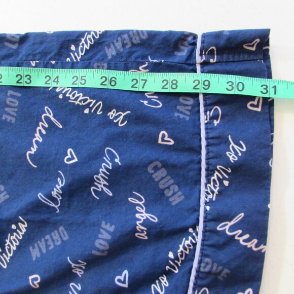 Victorias Secret Blue 'Script' Lightweight Cotton Pajama Pants Medium - Picture 10 of 11
